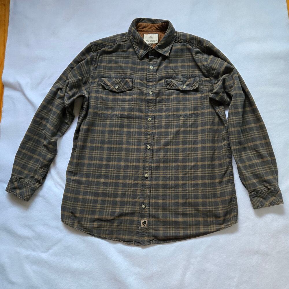 Legendary Whitetails Men's Flannel Shirt, Brown Black Plaid, LT Large Tall